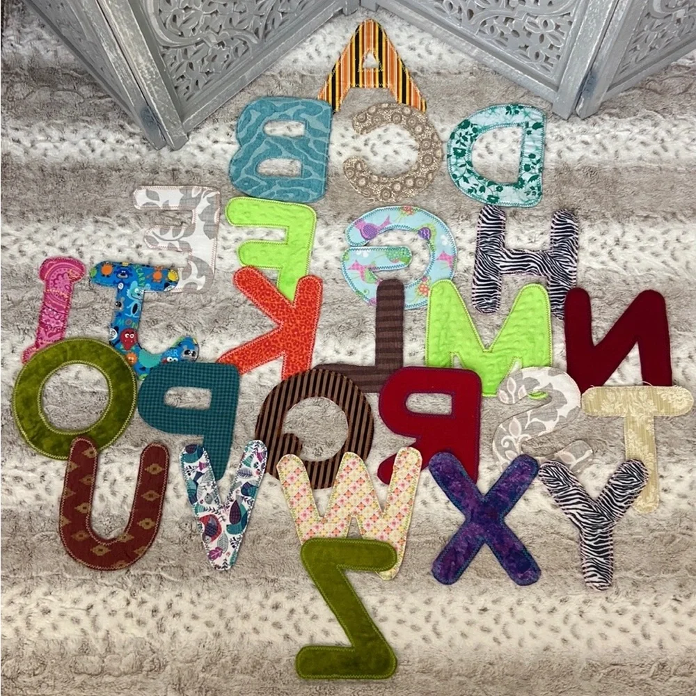 Handmade felt fabric alphabet letters sensory toy preschool educational play